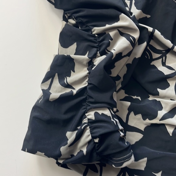 Lands' End Swim Tankini Top Women's 8 Black Gray Braided Strap Grip Strip Hem - Picture 7 of 11